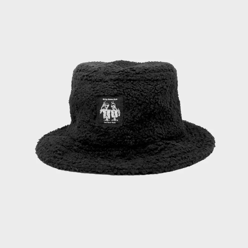 Wool trucker cap for warm stylish wear -Gremlin Bucket - Black Wool