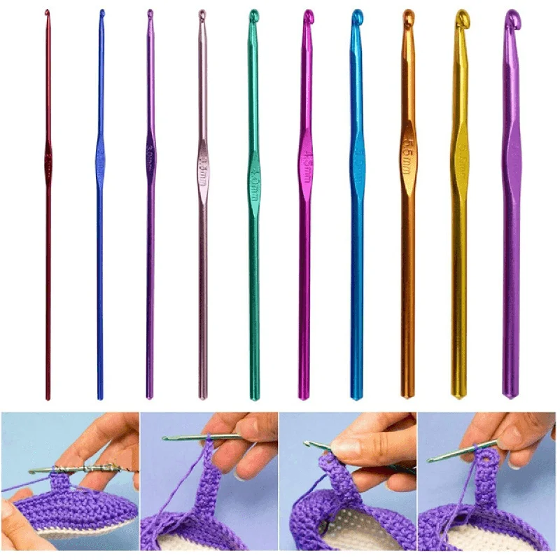 90Pcs Crochet Hook Kit Yarn Knitting Needles Sewing Tool Ergonomic Grip Bag Set