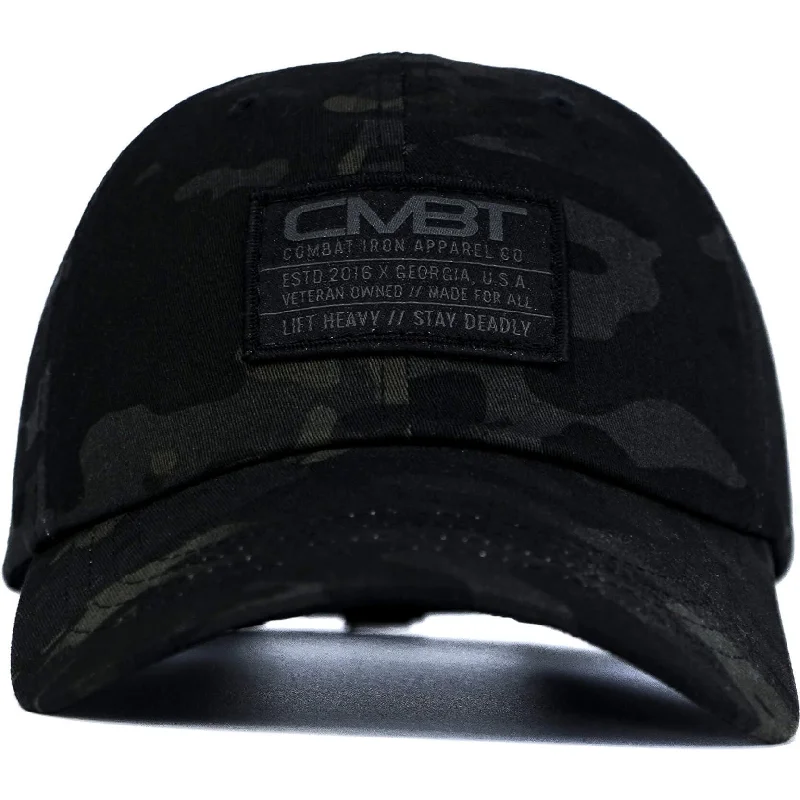 Classic cap with curved bill silhouette -CMBT Subdued Tactical Woven Patch Dad Hat