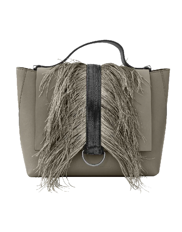 Top Handle Feather Bag