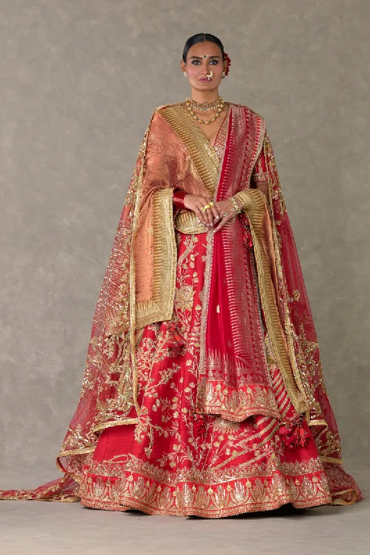 Red Bagh-E-Bahar Lehenga