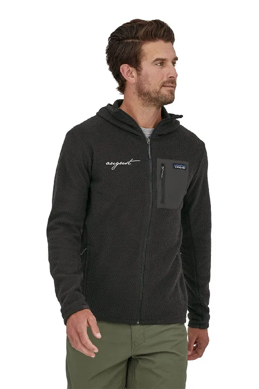 Minimalist black backpack for sleek professional use -Patagonia R1 Air Full-Zip Hoodie, Black [August Grooming]