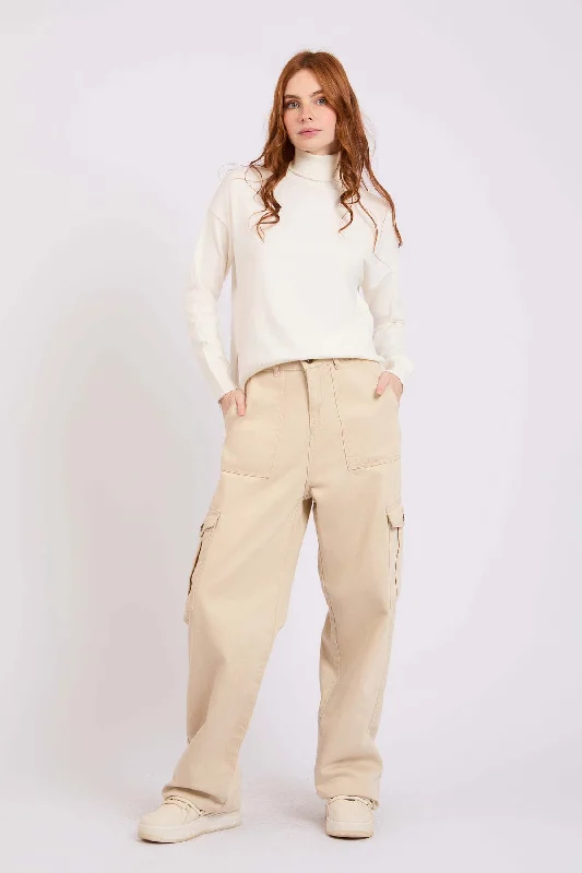 WomenWide Leg Baggy Beige Pant