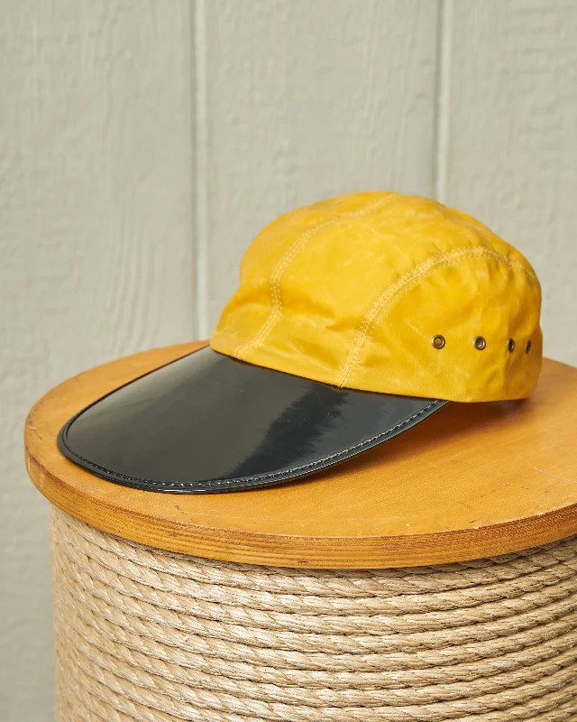 Canvas trucker cap for tough outdoor wear -Oysterman in Yellow Waxed Canvas