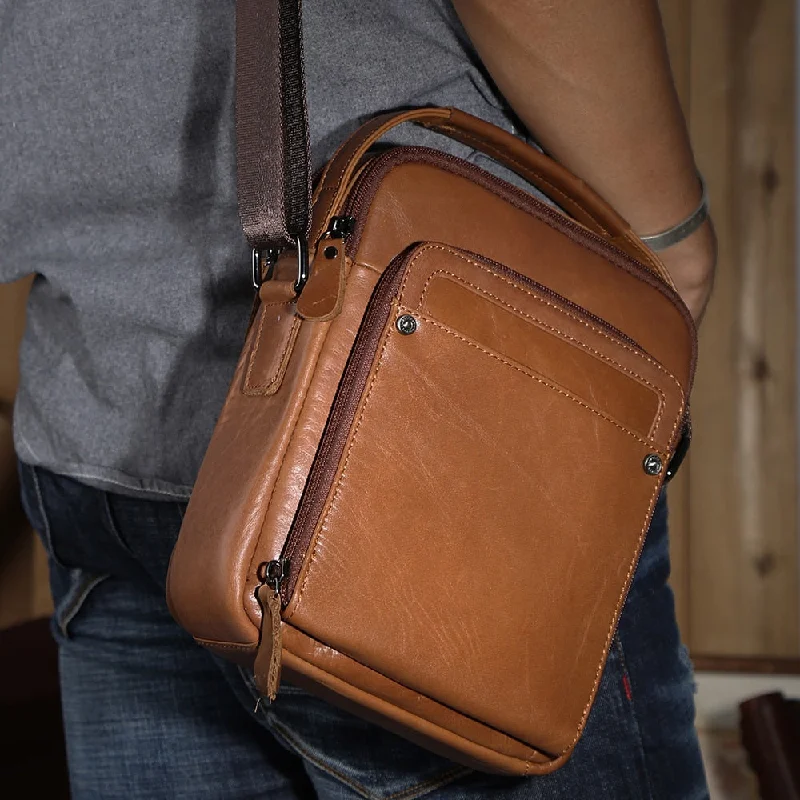 Men's Vintage Genuine Leather Cowhide Casual Daily Shoulder Bags