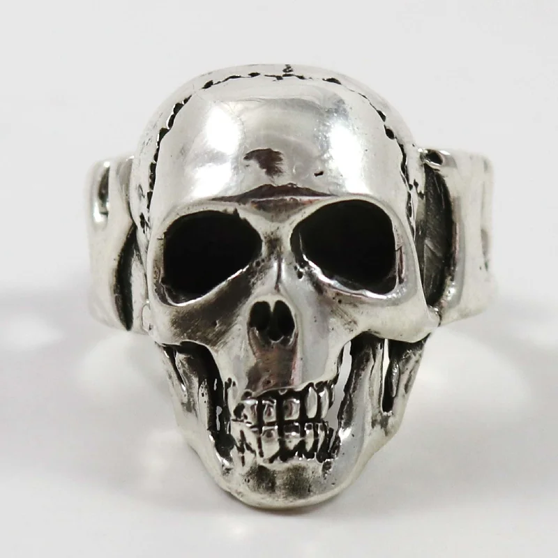 Rings with oxidized silver for antique appeal -Lucky Skull Ring