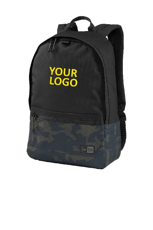 Premium travel backpack with lockable zipper security -New Era Legacy Custom Backpacks, Black/ Mythic Camo