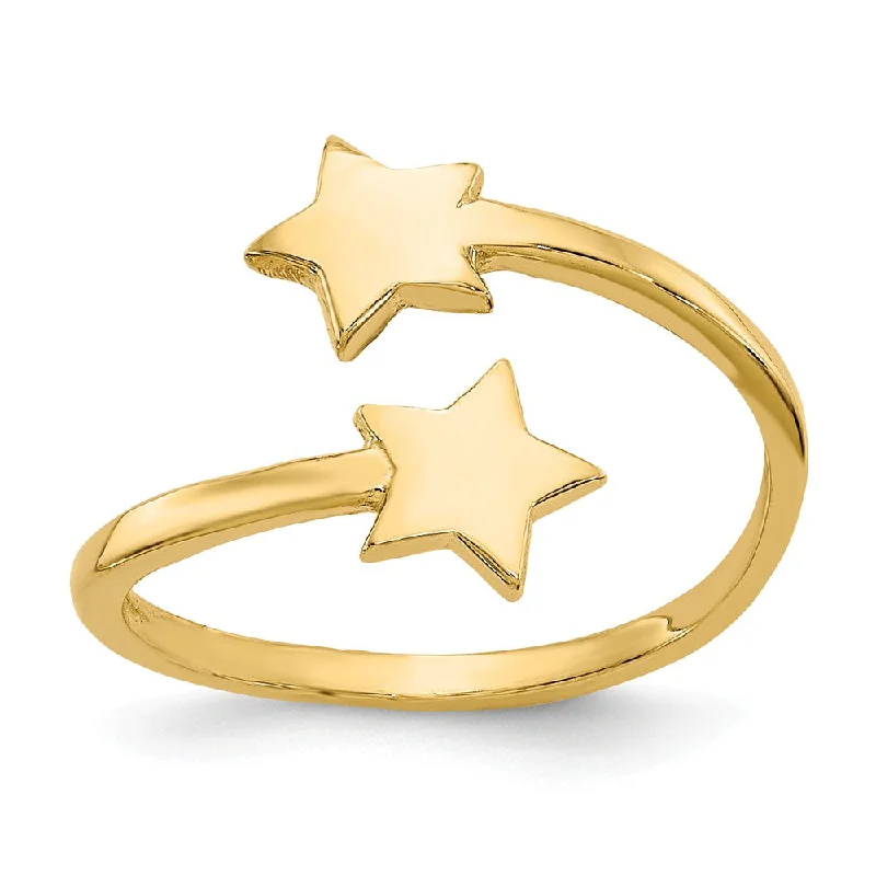 Dainty rings with subtle engraved star motifs -Star Toe Ring in 14 Karat Gold