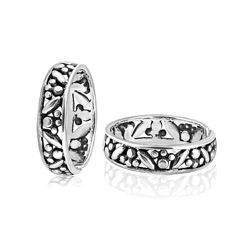 Rings with agate slices for earthy style -925 Sterling Silver Cutwork Antique Toe Ring For Women