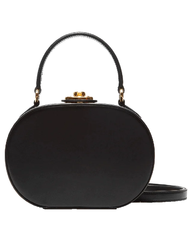 Black Gianna Oval Box Bag