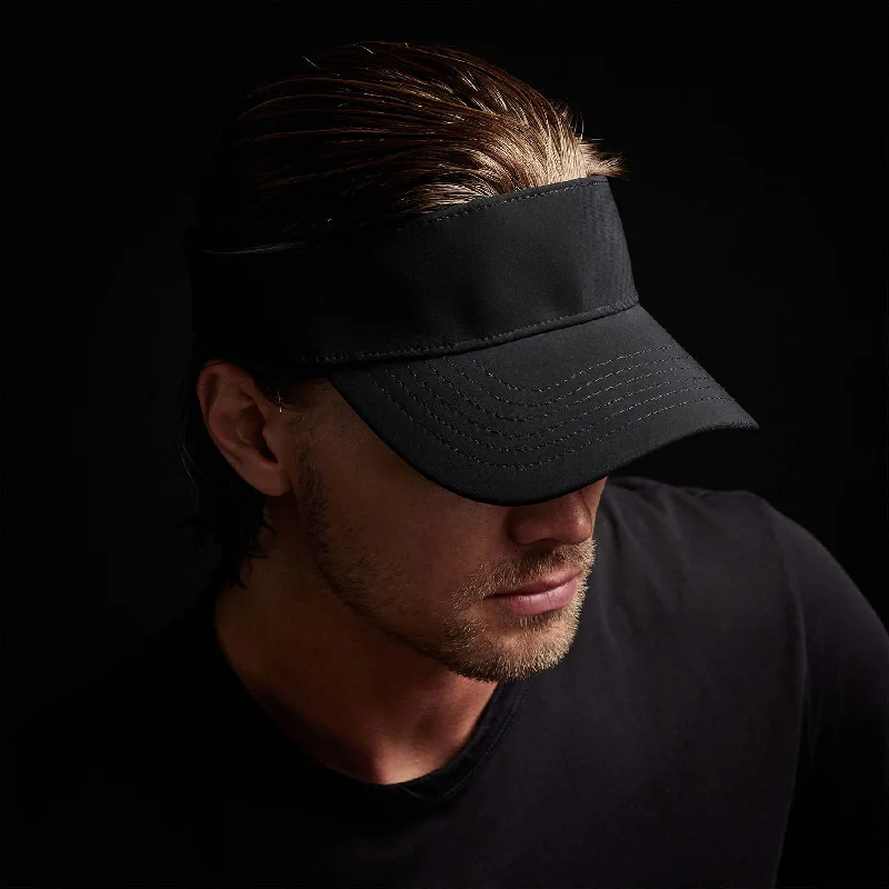 Washed cap with soft vintage feel -Sport Visor - Black