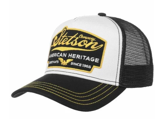 Sports cap with moisture-wicking fabric tech -Stetson Trucker Cap Black 7751103