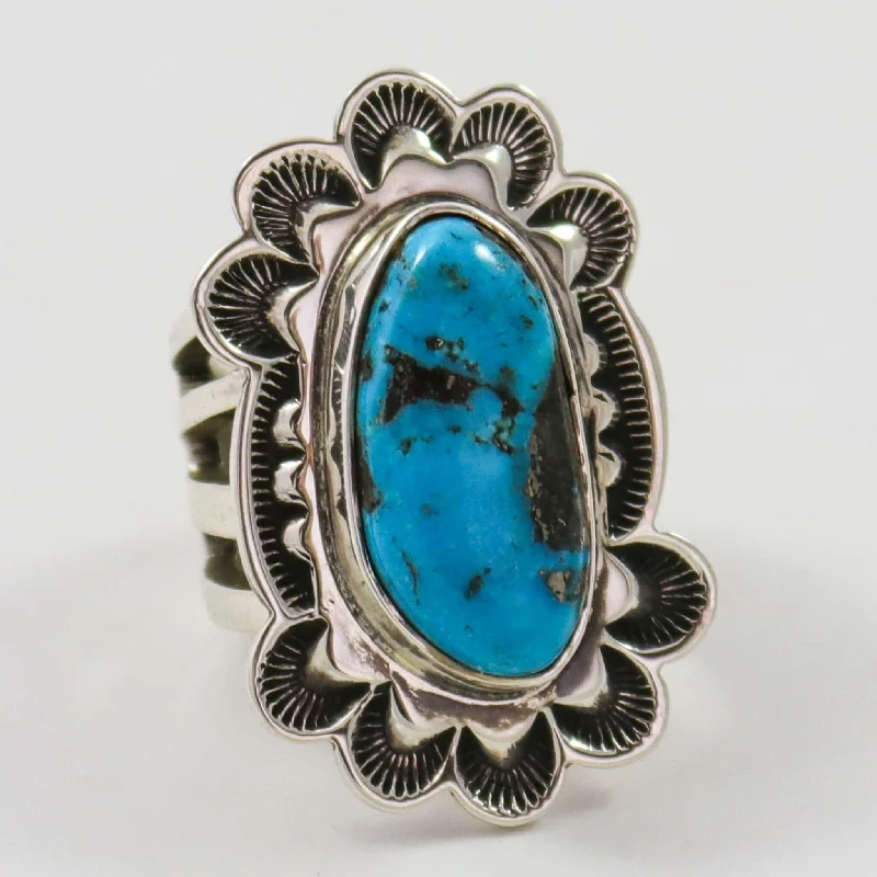 Rings with tiger eye for warm tones -Morenci Turquoise Ring