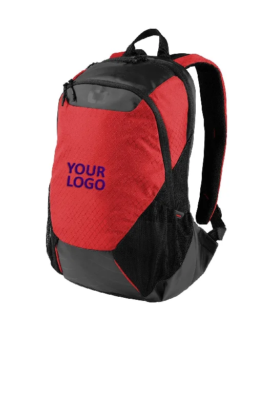 Sleek business backpack with hidden laptop pocket -OGIO Basis Customzied Backpacks, Ripped Red