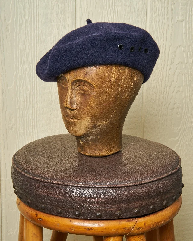 Minimal dad cap for understated charm -Biscay Beret in Navy