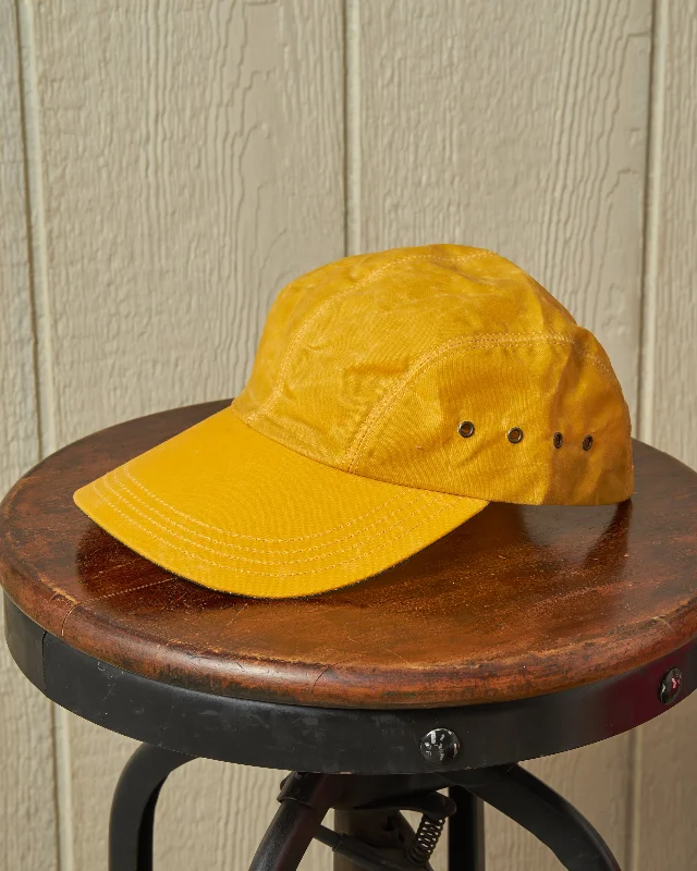 Retro baseball cap with classic team colors -Swordfish in Yellow Waxed Canvas