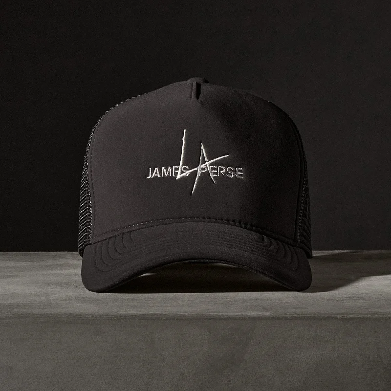 Premium leather cap for upscale casual looks -JP x LA Trucker Hat - Black