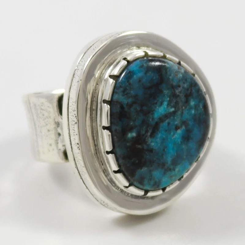 Rings with polished tourmaline for vibrant shine -Bisbee Turquoise Ring