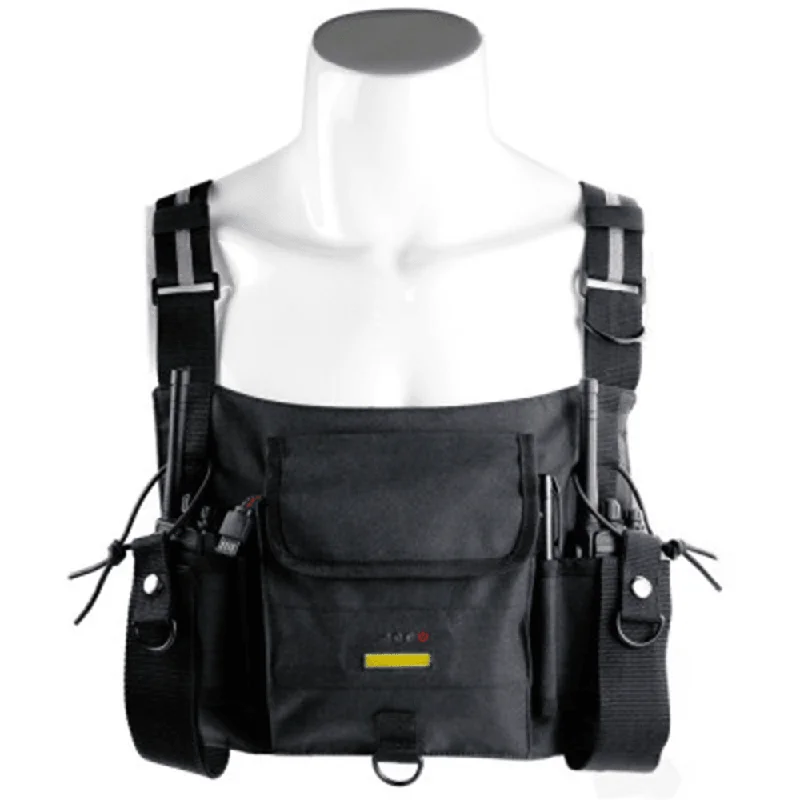 Vest Bag Chest Rig Pack Walkie Talkie Radio Waist Pack Pouch with Warning Light Storage Bag for Garden Tool