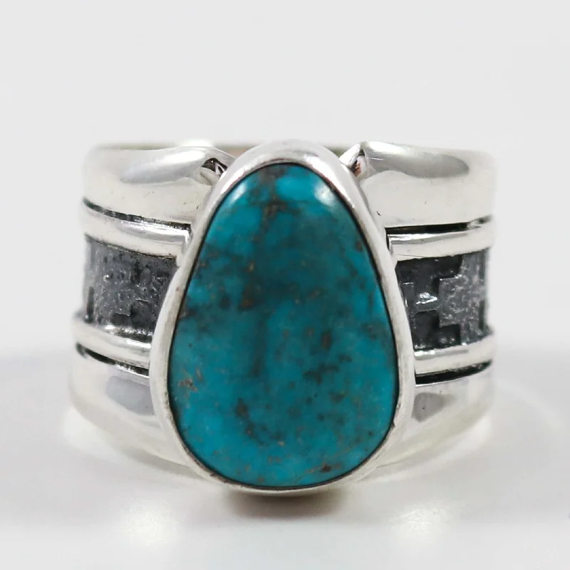 Rings with labradorite stones for mystic flash -Royston Turquoise Ring