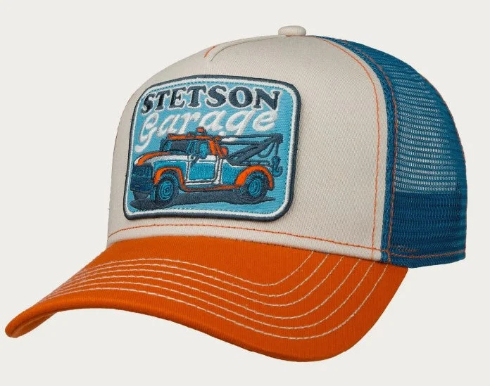 Retro baseball cap with classic team colors -Stetson Trucker Cap in Blue & Orange 7761161