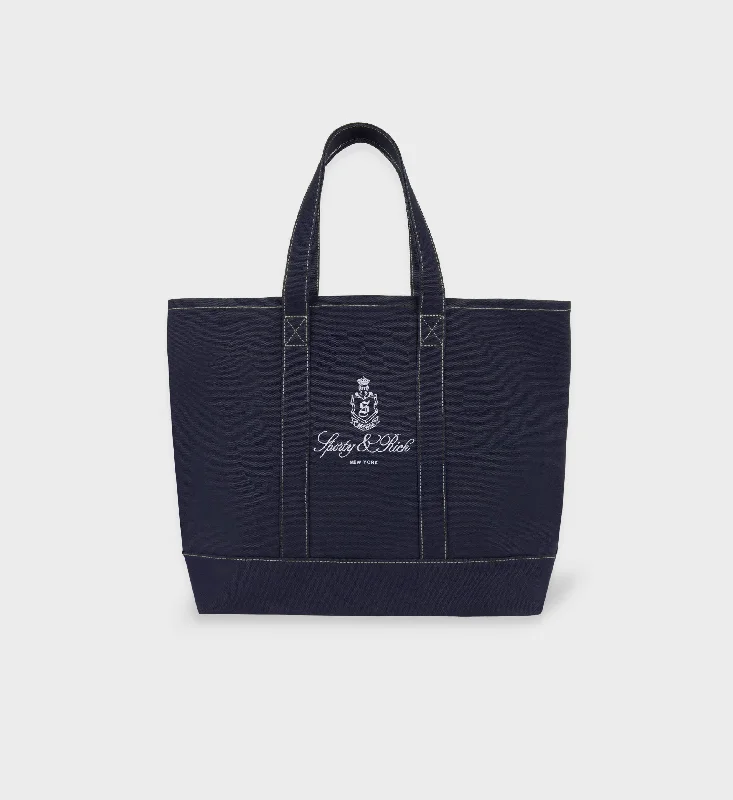 Vendome Tote Bag - Navy/White