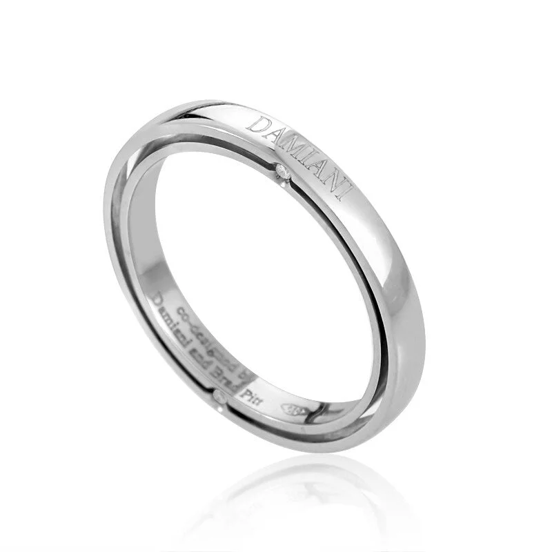 Rings with matte gold for subtle luxury -Damiani D.Side Brad Pitt Platinum 4-Diamond Band Ring Size 4.75