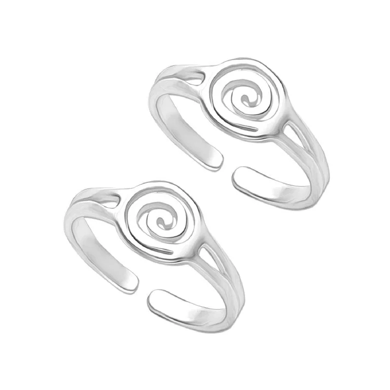 Rings with carved onyx for bold sleekness -925 Sterling Silver Cutwork Design Toe Ring for Women