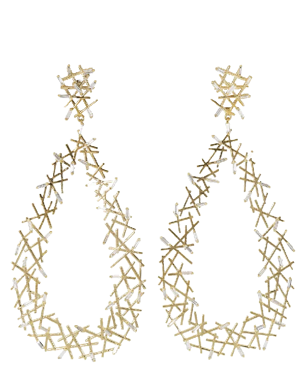 Pear Shape Diamond Baguette Earrings