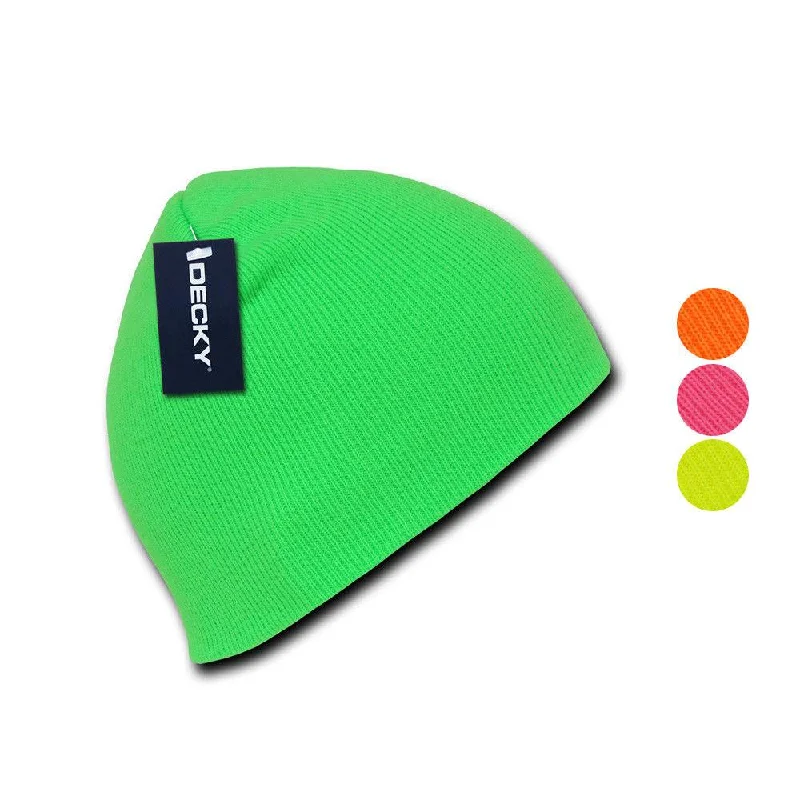 Waterproof sports cap for wet training runs -1 Dozen Bright Neon Short Beanies Caps Hats Knit Ski Skull Snowboard Wholesale Bulk