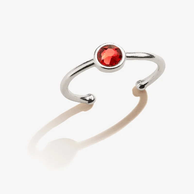 Rings with moonstone gems for ethereal glow -Scarlet Birthstone Ring, January