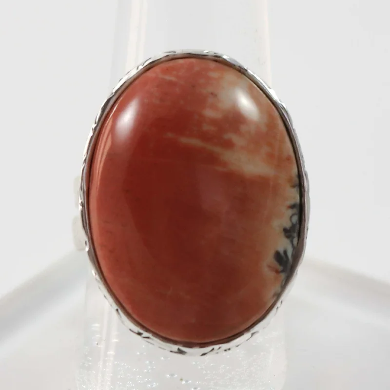 Rings with natural amber for warm glow -Petrified Wood Ring