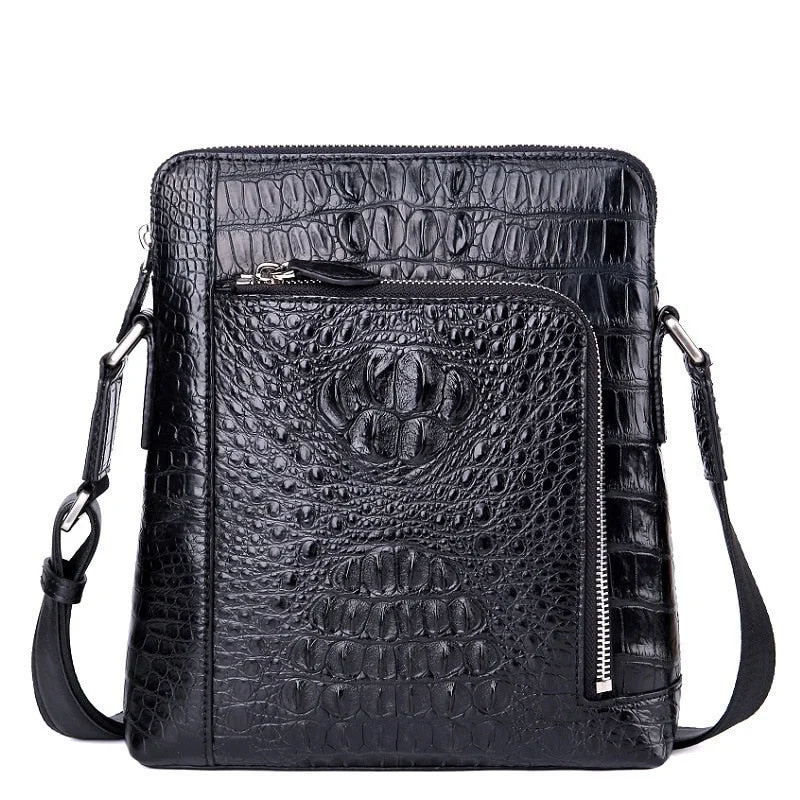 Men's Business Genuine Crocodile Leather Crossbody Messenger Bags