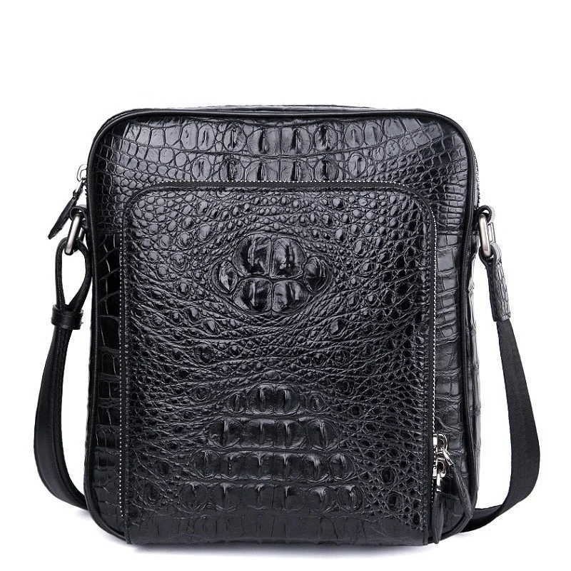 Men's Luxury Business Genuine Crocodile Leather Crossbody Messenger Bags