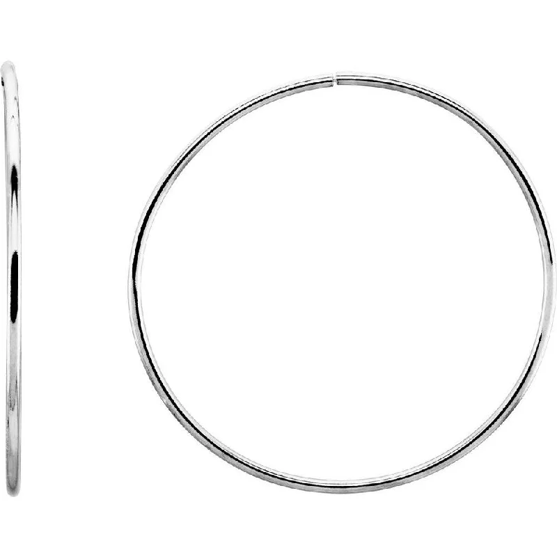 Rings with branch-inspired bands for organic -925 Sterling Silver 51 mm Endless Hoop Tube Earring for Women