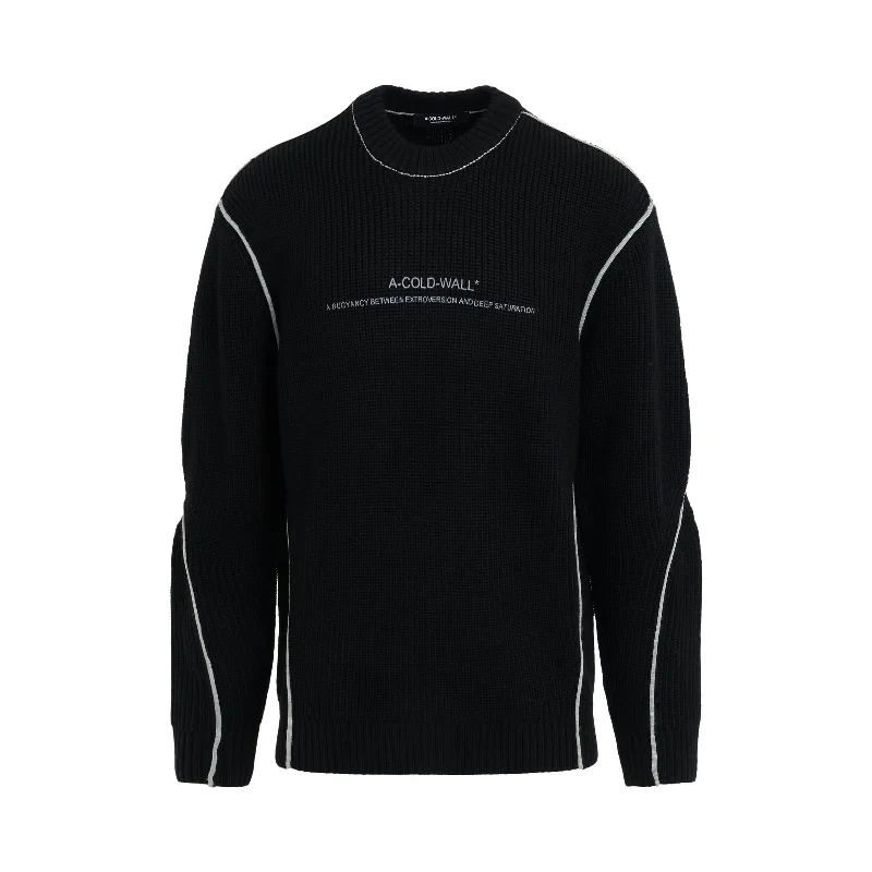 Military-grade backpack for extreme survival scenarios -Dialouge Knit Crewneck in Black