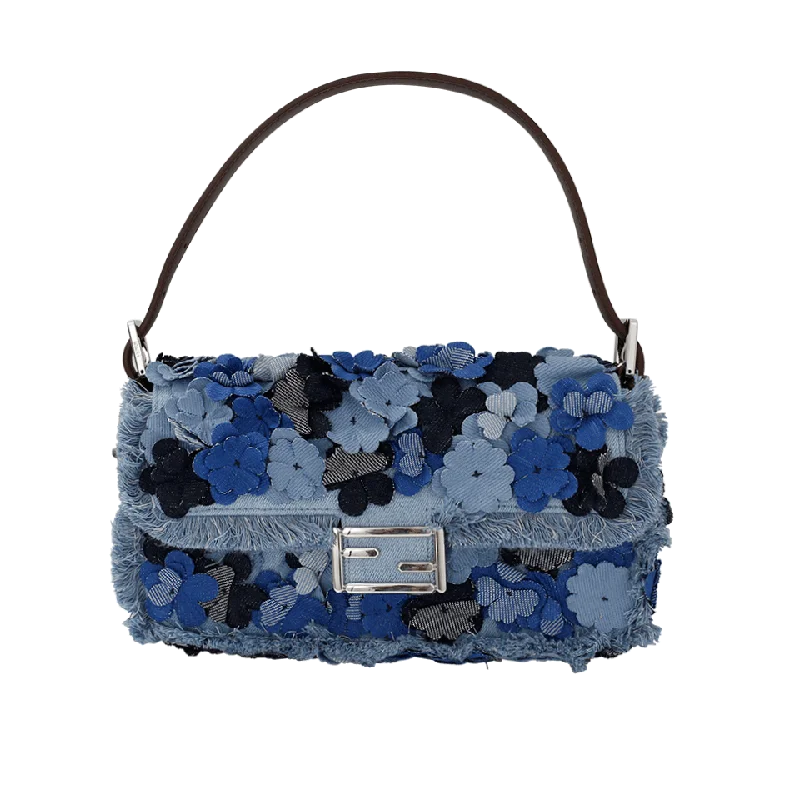 Floral Denim Baguette