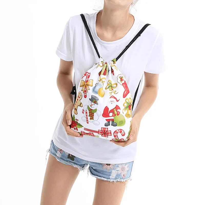 Christmas Backpack Shoulder Bag Drawstring Bag for Women Bag