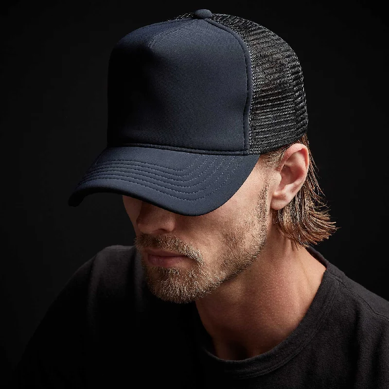 Classic baseball cap for casual everyday wear -Scuba Trucker Hat - Navy