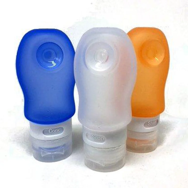 Compact travel backpack with airline carry-on size -Voltage Valet Leak Proof Silicone Travel Bottles - 3 Pack of 1.25 oz