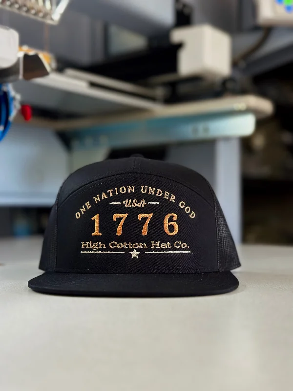 Adjustable dad cap for easy size tweaks -1776 Black