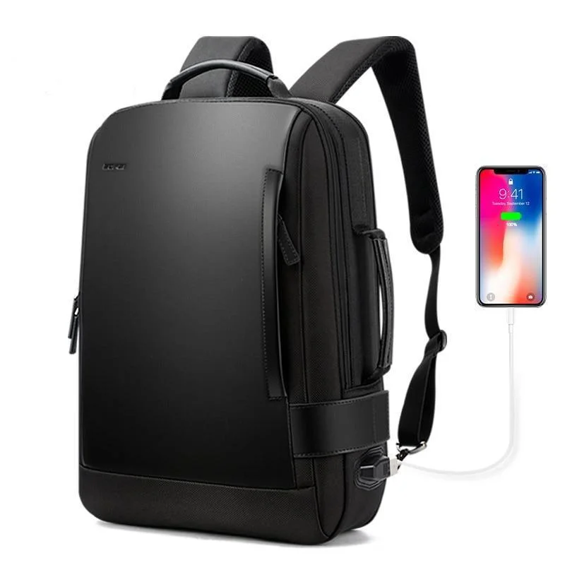 Personalized embroidered backpack for unique gift ideas -Men's Expandable Nylon Business 15" Laptop Backpack with USB Charging