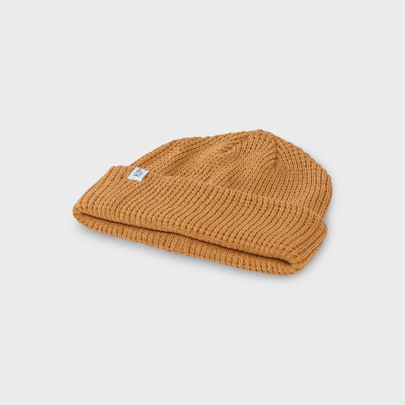 Designer cap for high-end brand appeal -Kernal Mustard - Waffle Knit Beanie