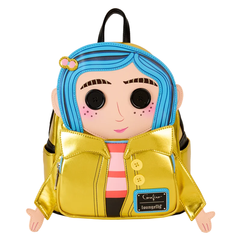 Premium backpack with lifetime warranty guarantee -Loungefly Coraline 15th Anniversary Laika Doll Metallic Cosplay Mini Backpack