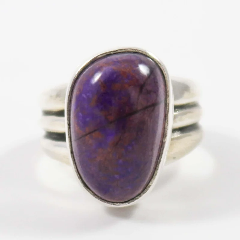 Rings with hexagon-cut stones for trendiness -Sugilite Ring