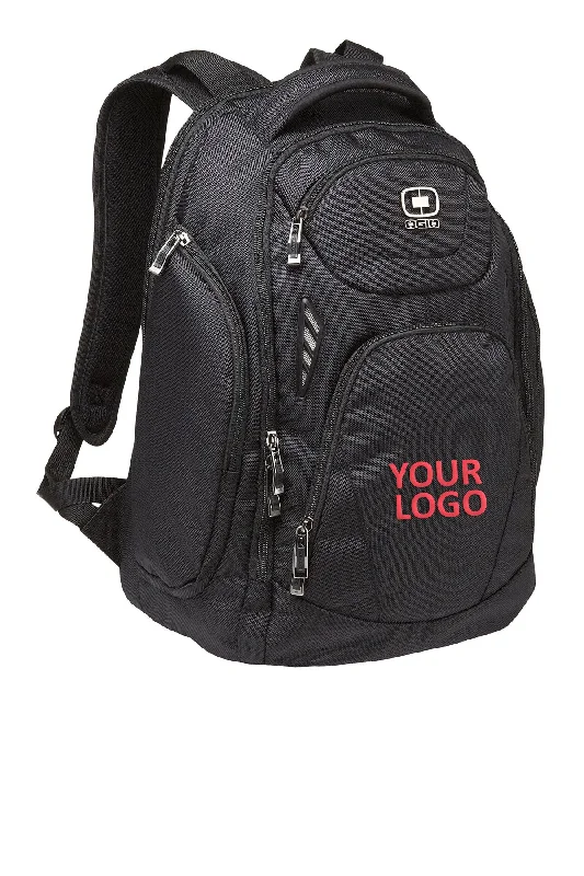 Padded shoulder backpack for comfortable long wear -OGIO Mercur Customzied Backpacks, Black