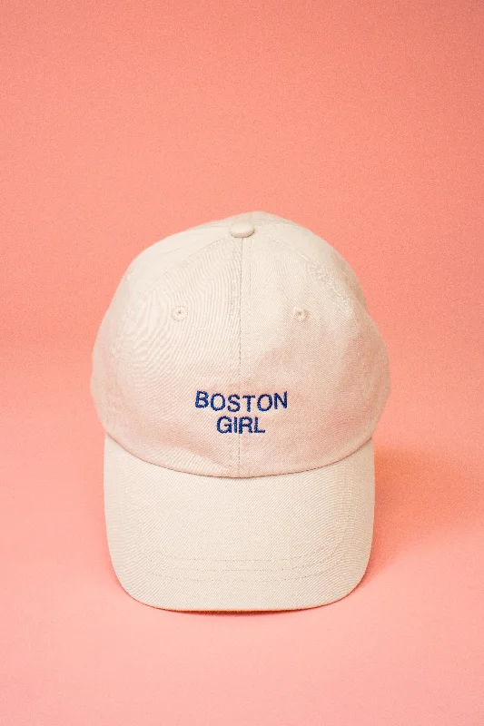 Sports team cap with bold logo front -Boston Girl Hat