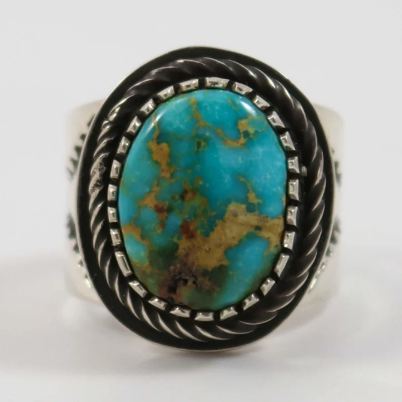 Rings with carved turquoise for artistic flair -Sonoran Gold Turquoise Ring