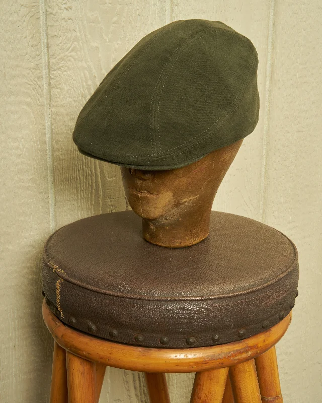 Denim cap with faded wash texture -Touring Cap in Moss Moleskin