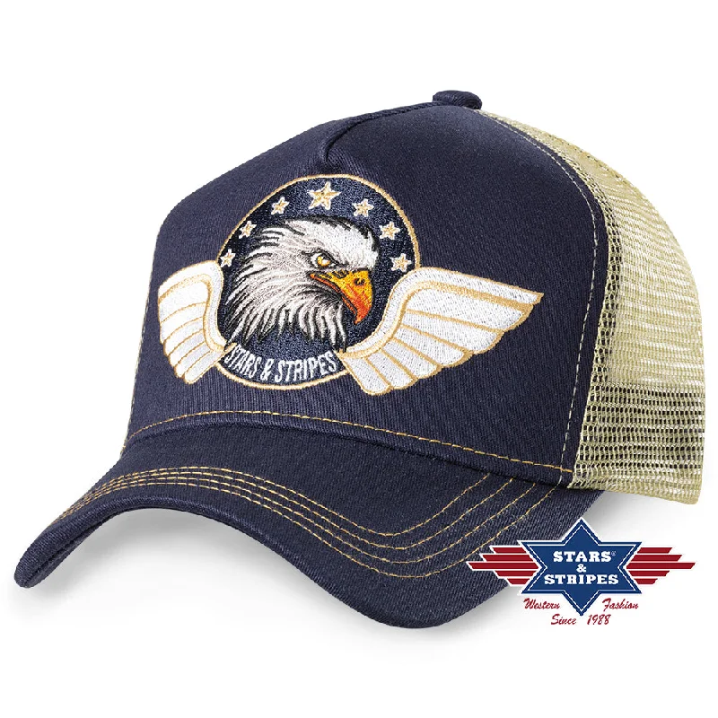 Designer cap for high-end brand appeal -Trucker Cap Eagle Blue